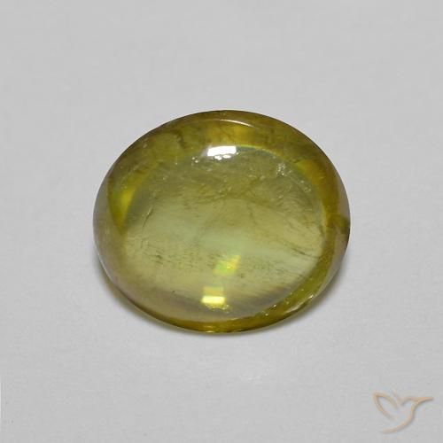Sphène Doré oval cabochon du Sri Lanka, 6,9 x 6,1mm, poids de 1,16 ct, pierre gemme naturelle Non traité de pureté Transparent, 1 pièce de sphène, couleur Brun doré profond, dureté Mohs de 5 à 5.5, Photo A