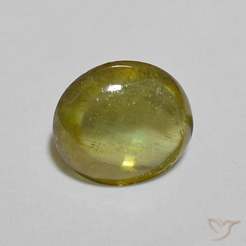 1.16 ct Golden Sphene Stone, Natural Sphene in Oval Cabochon Shape for Sale