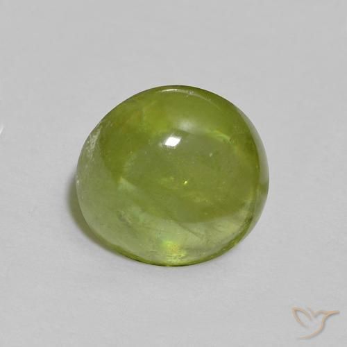 1.52 ct Green Sphene Stone, Natural Sphene in Oval Cabochon Shape for Sale