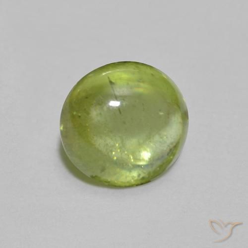 1.05 ct Green Sphene Stone, Natural Sphene in Oval Cabochon Shape for Sale