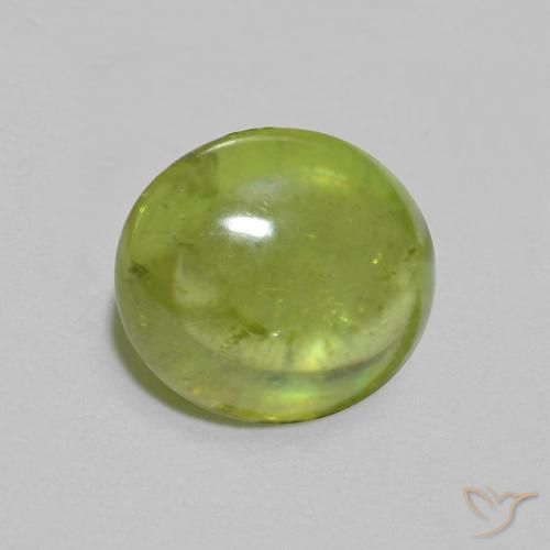 1.26 ct Green Sphene Stone, Natural Sphene in Oval Cabochon Shape for Sale