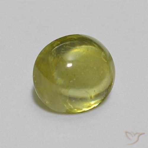 0.83 ct Green Sphene Stone, Natural Sphene in Oval Cabochon Shape for Sale