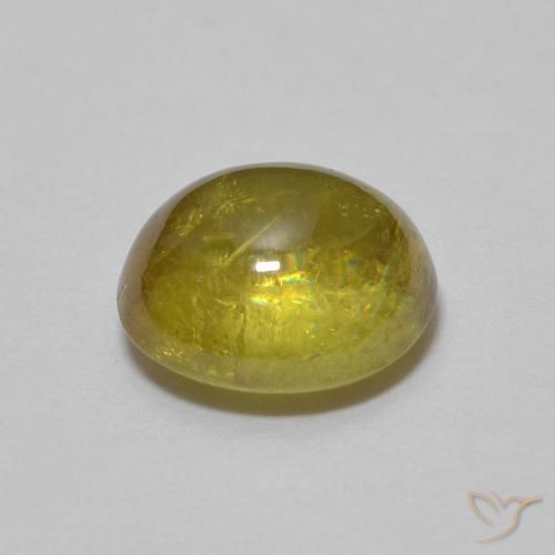 Sphene Gemstone in 6.9 x 6.1 mm Size for Sale, Sphene Stone in Yellowish Green Color