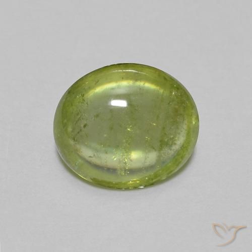 1.07ct Natural Olive Green Sphene, Oval, Transparent