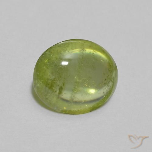 1.07 ct Green Sphene Stone, Natural Sphene in Oval Cabochon Shape for Sale