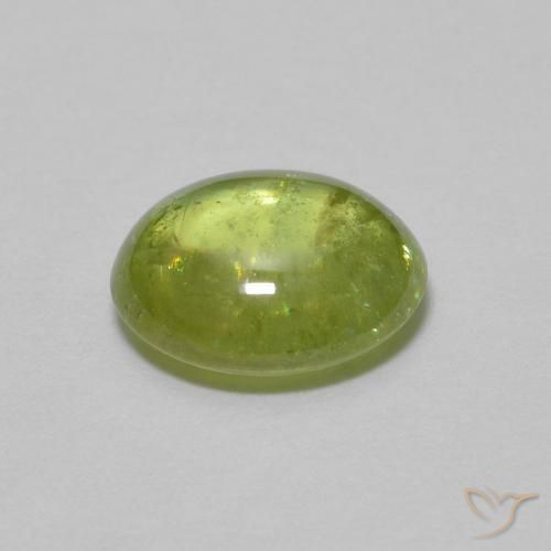 Sphene Gemstone in 6.8 x 5.7 mm Size for Sale, Sphene Stone in Olive Green Color