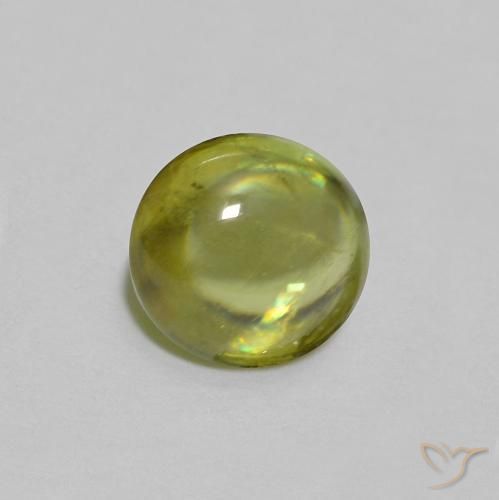 0.94 ct Green Sphene Stone, Natural Sphene in Oval Cabochon Shape for Sale