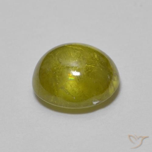 Sphene Gemstone in 6.8 x 6.2 mm Size for Sale, Sphene Stone in Medium Green Color