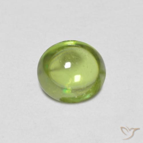 Sphène Vert moyen Ovale 0,5 ct du Sri Lanka, Dimension 4,9 x 4,4mm, Pierre gemme naturelle Non traité, pureté Transparent, 1 pièce de sphène oval cabochon, dureté de Mohs de 5 à 5.5, Photo A
