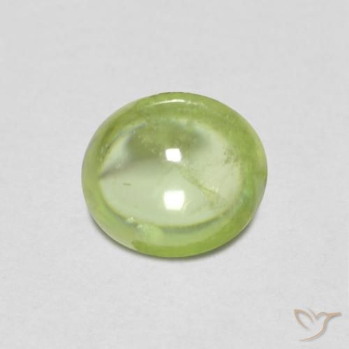 0.86ct Natural Light Lively Green Sphene, Oval, Transparent