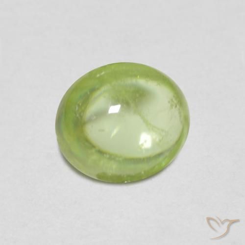 0.86 ct Green Sphene Stone, Natural Sphene in Oval Cabochon Shape for Sale
