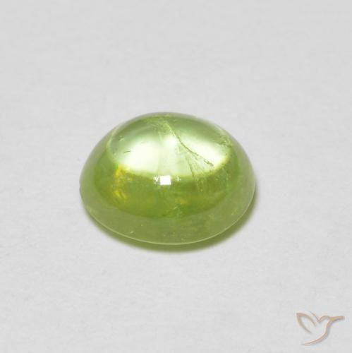 Sphene Gemstone in 5.9 x 5.1 mm Size for Sale, Sphene Stone in Light Lively Green Color