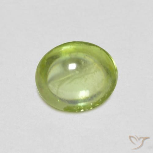 0.78 ct Green Sphene Stone, Natural Sphene in Oval Cabochon Shape for Sale