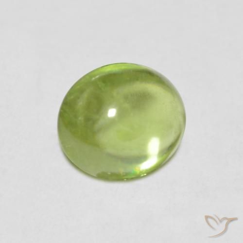 0.89 ct Green Sphene Stone, Natural Sphene in Oval Cabochon Shape for Sale