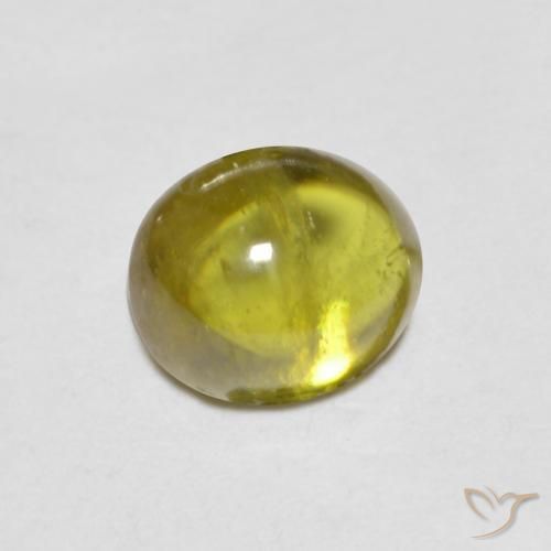 0.93 ct Green Sphene Stone, Natural Sphene in Oval Cabochon Shape for Sale