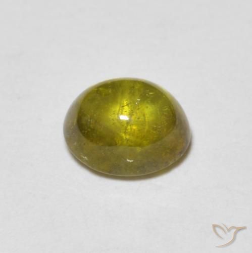 Sphene Gemstone in 5.9 x 5 mm Size for Sale, Sphene Stone in Warm Green Color