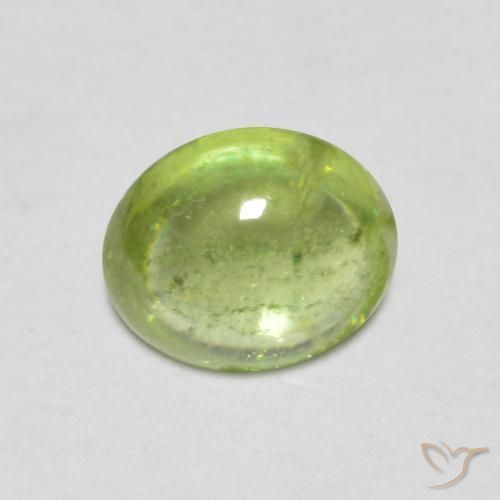 1.14 ct Green Sphene Stone, Natural Sphene in Oval Cabochon Shape for Sale