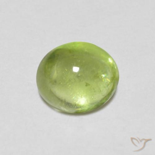 0.84 ct Green Sphene Stone, Natural Sphene in Oval Cabochon Shape for Sale