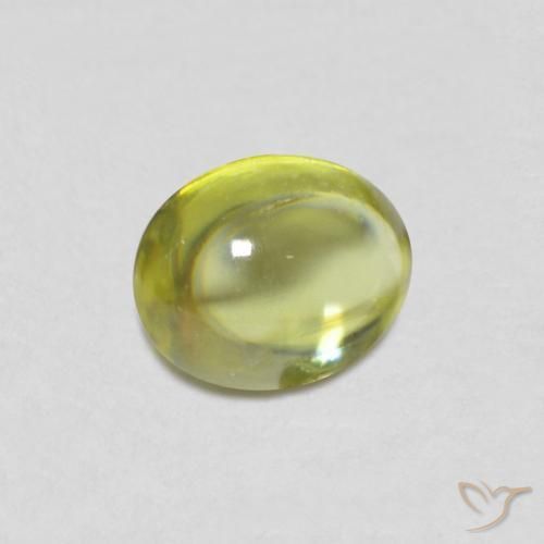 0.75 ct Green Sphene Stone, Natural Sphene in Oval Cabochon Shape for Sale