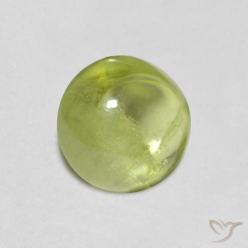 1.29 ct Green Sphene Stone, Natural Sphene in Oval Cabochon Shape for Sale