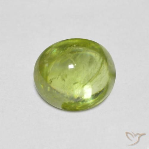 1.07ct Natural Light Lively Green Sphene, Oval, Transparent
