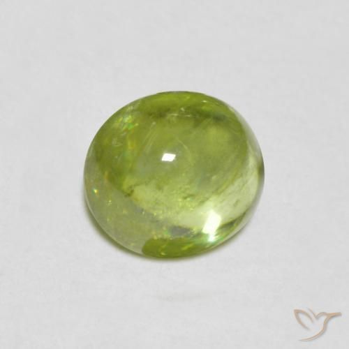 1.07 ct Green Sphene Stone, Natural Sphene in Oval Cabochon Shape for Sale