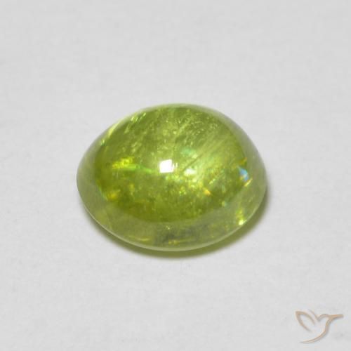 Sphene Gemstone in 6.2 x 5.4 mm Size for Sale, Sphene Stone in Light Lively Green Color