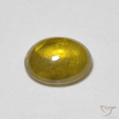 Sphene Gemstone in 6.5 x 5.5 mm Size for Sale, Sphene Stone in Medium Golden Brown Color