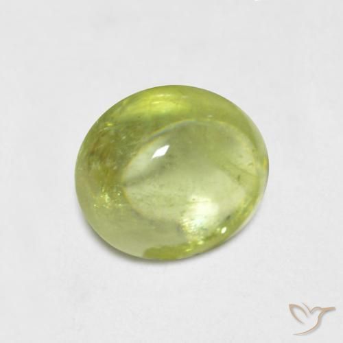 0.85 ct Yellow Sphene Stone, Natural Sphene in Oval Cabochon Shape for Sale
