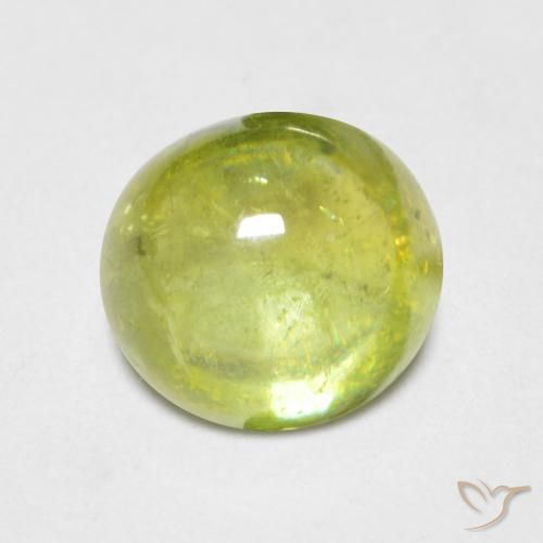 1.56 ct Yellow Sphene Stone, Natural Sphene in Oval Cabochon Shape for Sale