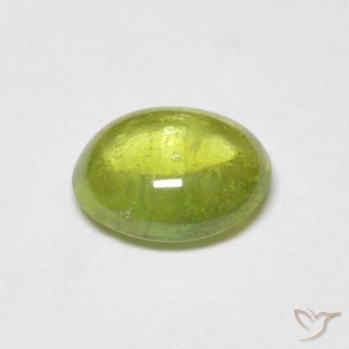 Sphene Gemstone in 6.4 x 5.3 mm Size for Sale, Sphene Stone in Lemon Yellow Color
