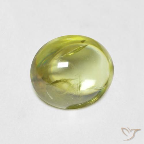1.12 ct Yellow Sphene Stone, Natural Sphene in Oval Cabochon Shape for Sale
