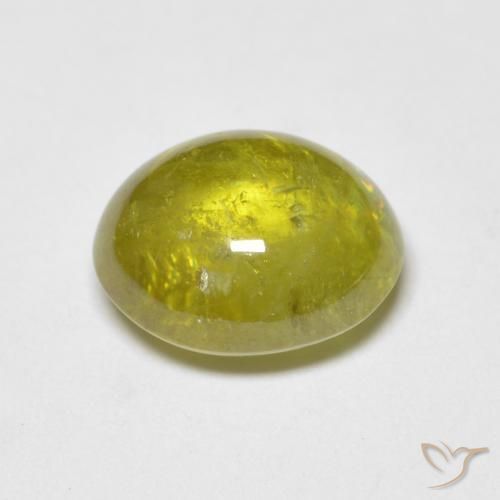 Sphene Gemstone in 8.7 x 7.6 mm Size for Sale, Sphene Stone in Pineapple Yellow Color