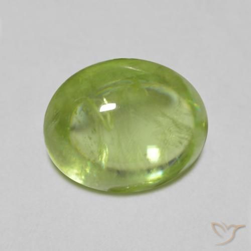 1.35ct Natural Light Lively Green Sphene, Oval, Transparent