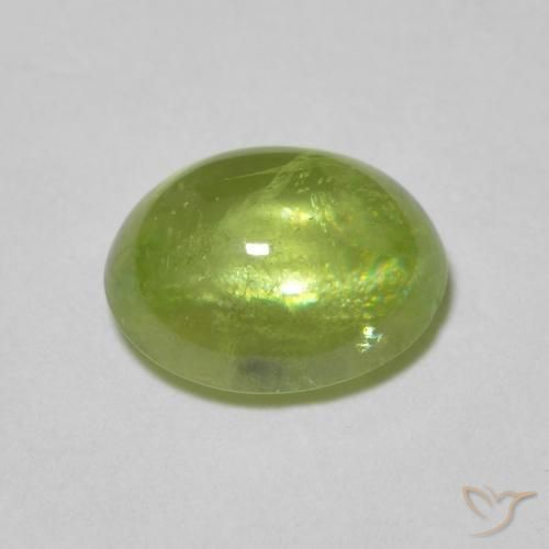 Sphene Gemstone in 7.1 x 5.6 mm Size for Sale, Sphene Stone in Light Lively Green Color