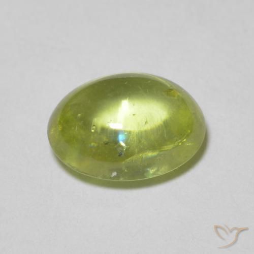 Sphene Gemstone in 7.1 x 5.6 mm Size for Sale, Sphene Stone in Olive Green Color