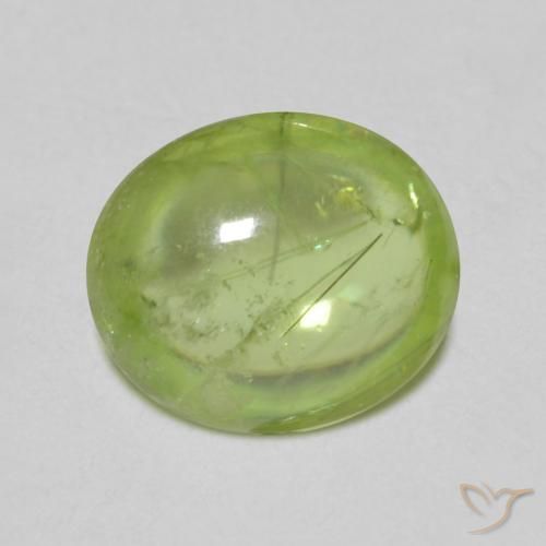 1.34 ct Green Sphene Stone, Natural Sphene in Oval Cabochon Shape for Sale