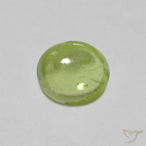 1.08ct Natural Light Lively Green Sphene, Oval, Transparent