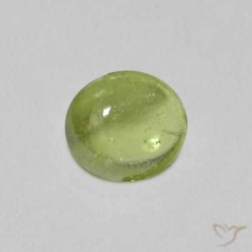 1.08 ct Green Sphene Stone, Natural Sphene in Oval Cabochon Shape for Sale