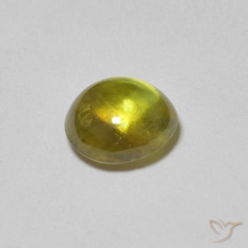 Sphene Gemstone in 6.3 x 5.6 mm Size for Sale, Sphene Stone in Warm Green Color