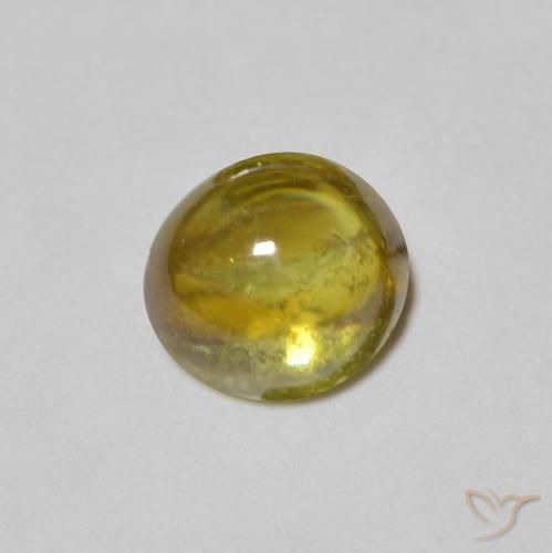 1.23 ct Green Sphene Stone, Natural Sphene in Oval Cabochon Shape for Sale