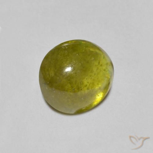 1.54 ct Green Sphene Stone, Natural Sphene in Oval Cabochon Shape for Sale
