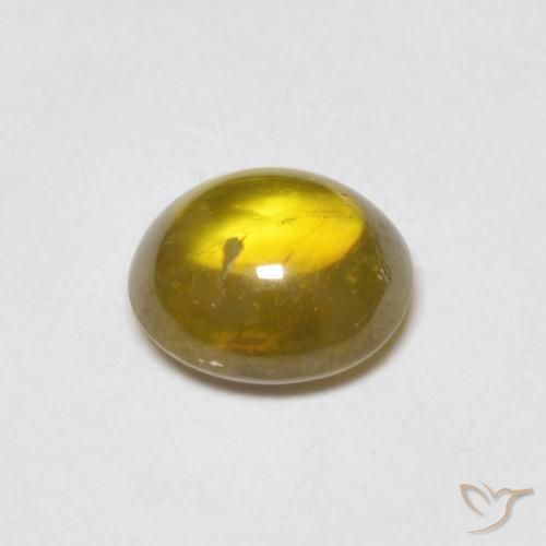 Sphene Gemstone in 6.5 x 5.7 mm Size for Sale, Sphene Stone in Earthy Gold Color