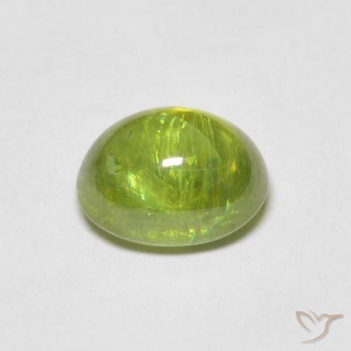 Sphene Gemstone in 7.1 x 5.6 mm Size for Sale, Sphene Stone in Bright Green Color