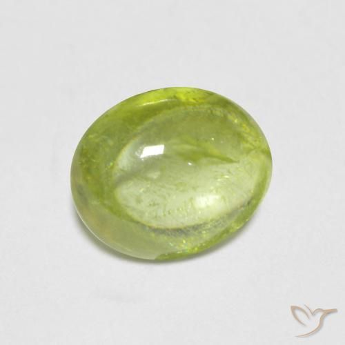 1.56 ct Green Sphene Stone, Natural Sphene in Oval Cabochon Shape for Sale