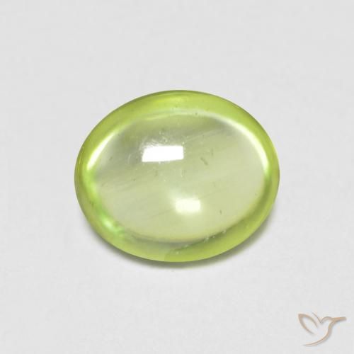 0.63 ct Green Sphene Stone, Natural Sphene in Oval Cabochon Shape for Sale