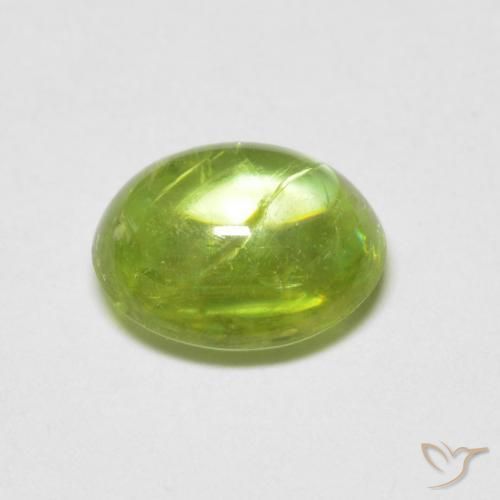 Sphene Gemstone in 7.6 x 6.3 mm Size for Sale, Sphene Stone in Bright Green Color