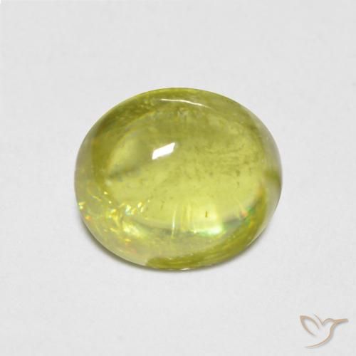 1.57ct Natural Medium Yellow Sphene, Oval, Transparent