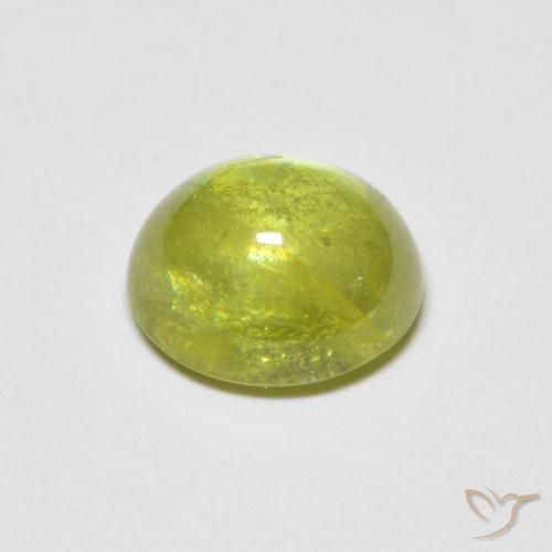 Sphene Gemstone in 8.2 x 7.3 mm Size for Sale, Sphene Stone in Light Lemon Yellow Color