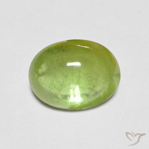 1.43ct Natural Bright Green Sphene, Oval, Transparent